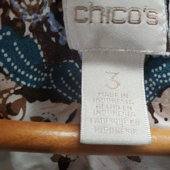 Chicos Long Sleeve Top Womens 3 XL/16 Paisley/Floral Collared Modal/Rayon - Picture 5 of 12